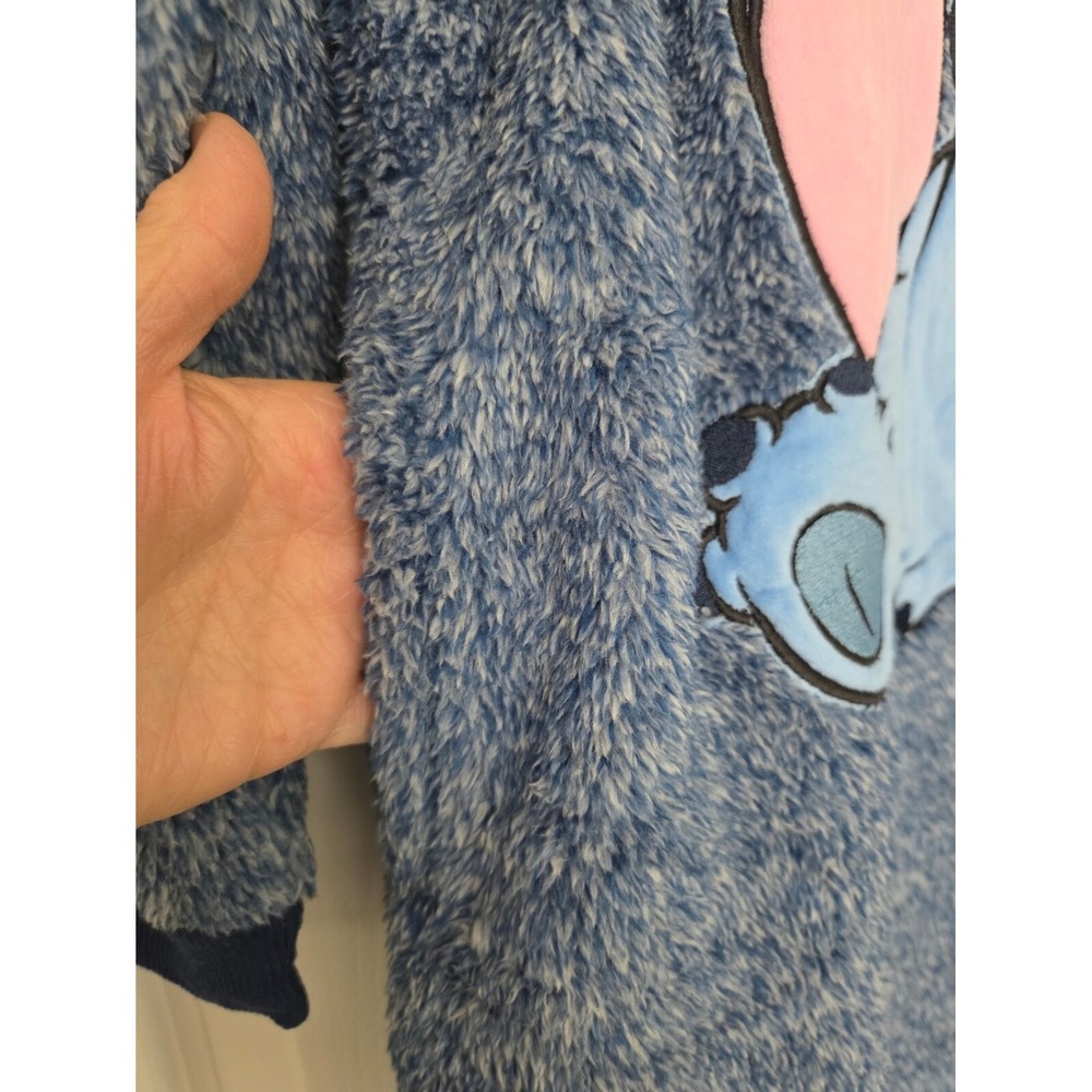 Disney Stitch Faux Fur Plush Sleepshirt Nightgown Dress Blue Sz S Cartoon Winter - Picture 7 of 7